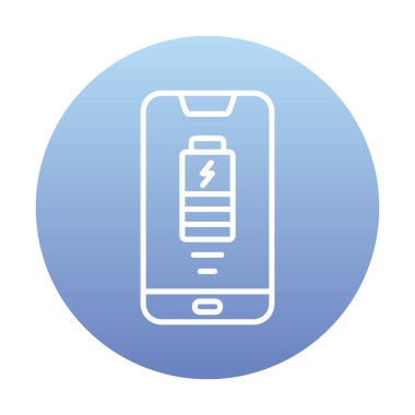 Basit Kablosuz Şarj simgesi, vektör illüstrasyonu