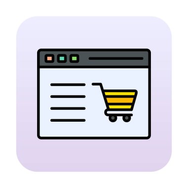 Alışveriş sitesi simgesinin vektör illüstrasyonu