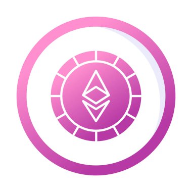 Ethereum Sikke ikonu vektör illüstrasyonu