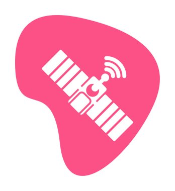 Uydu Simgesi, vektör illüstrasyonu