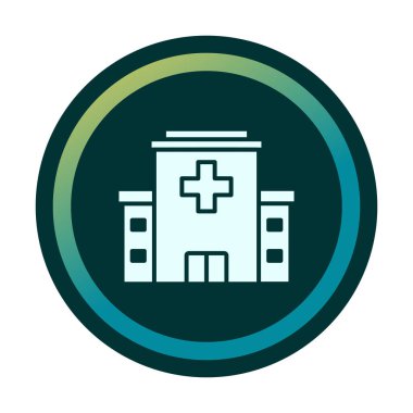 Hastane düz vektör illüstrasyon simgesi