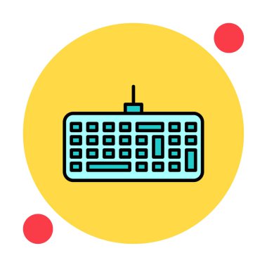 Kablolu klavye simgesinin basit web çizimi