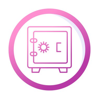 Güvenli simge, loker işareti, vektör illüstrasyonu