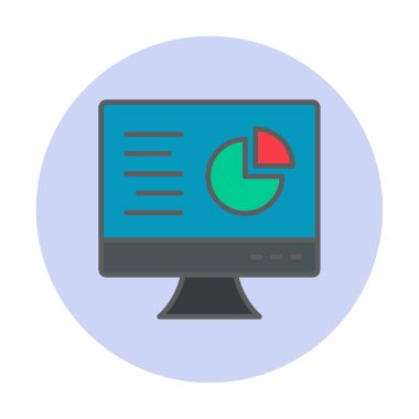 Çevrimiçi Pie Grafik ikonu vektör illüstrasyonu
