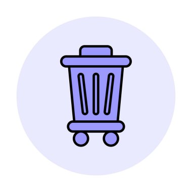 Çöp kutusu web simgesi, vektör illüstrasyonu