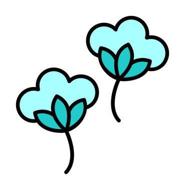 Pamuk çiçeklerinin basit web çizimi