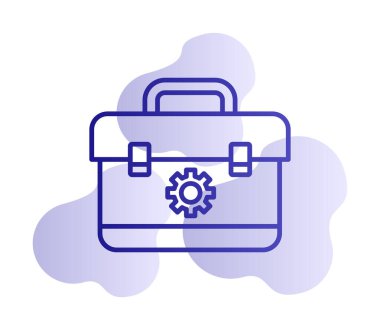 Araç takımı, araç kutusu düz simgesi, vektör illüstrasyonu