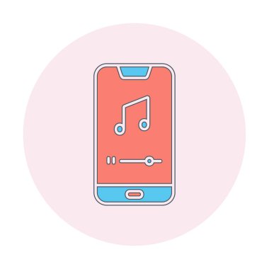 Mobil Müzik Oynatıcı ikon vektör illüstrasyonu