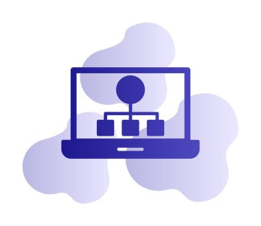 Basit Laptop Ekran simgesi, vektör illüstrasyonu