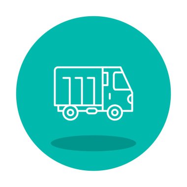 Web ve mobil uygulama tasarımınız için kamyon simgesi vektörü, kargo kamyonu logosu konsepti