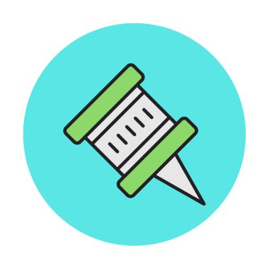 İğne simgesine bas. vektör illüstrasyonu