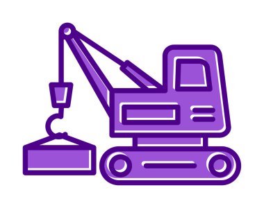 Yapı vinç simgesi, vektör illüstrasyon tasarımı