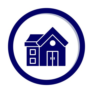 Mavi Ev simgesi. vektör çizim