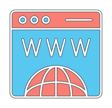 Basit web sitesi arayüzü simgesi, vektör illüstrasyonu