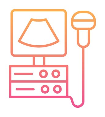 Ultrason Makinesi Web simgesi basit illüstrasyon