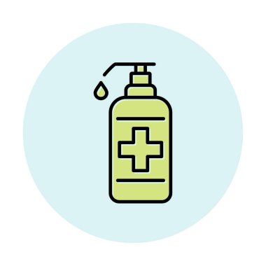 Bir dezenfektan şişesinin basit bir çizimi