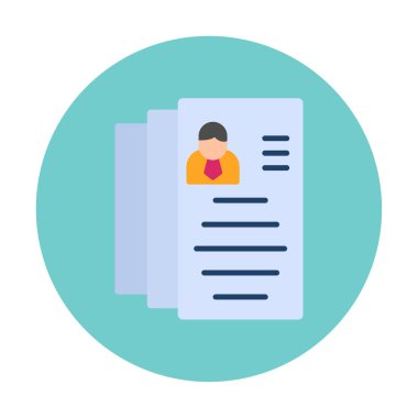 CV belgesi. Web simgesi basit illüstrasyon