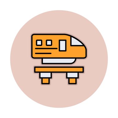 Monoray yaratıcı ikonu. Işınlama simgeleri koleksiyonu. İzole edilmiş Raylı İşareti 