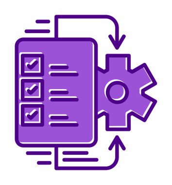 Çalışma akışı simgesi tasarımı, vektör illüstrasyonu                            