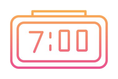 Dijital Saat simgesi. Vektör çizim