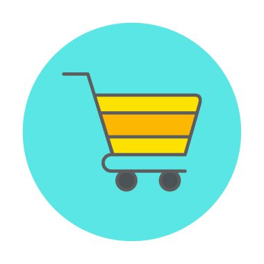 Alışveriş arabası simgesi, vektör çizimi basit tasarım