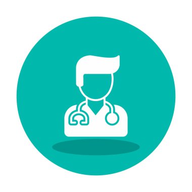 Erkek doktor simgesi, vektör illüstrasyon tasarımı