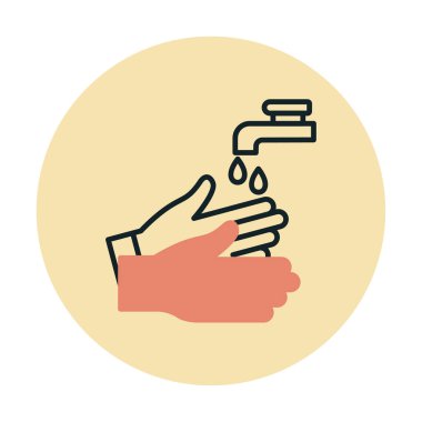 Basit El Yıkama simgesi, vektör illüstrasyonu