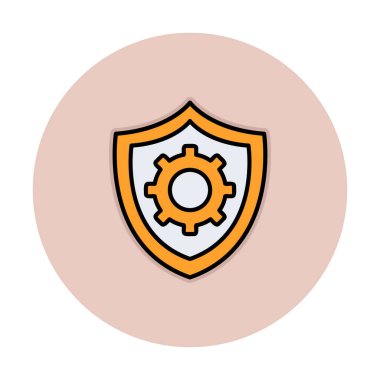 Güvenlik kalkanı simgesi koruma konsepti, vektör illüstrasyonu