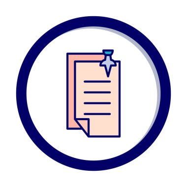 Pin Note ağ simgesi, vektör illüstrasyonu