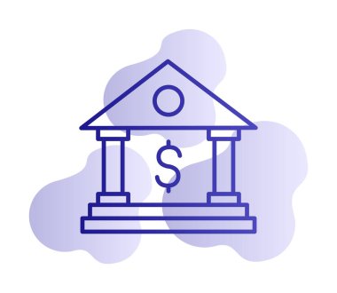 Beyaz arka plan üzerinde izole banka simgesi