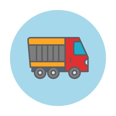 Web ve mobil uygulama tasarımınız için kamyon simgesi vektörü, kamyon logosu konsepti