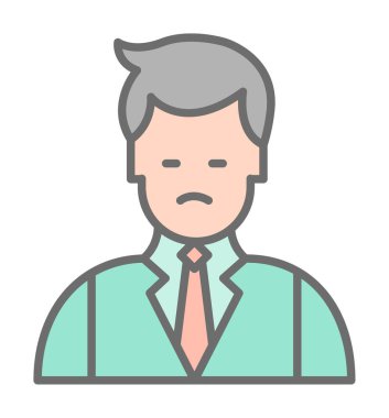 Basit Restoran Yöneticisi simgesi, vektör illüstrasyonu