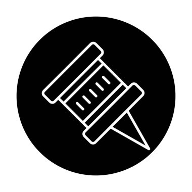 İğne simgesine bas. vektör illüstrasyonu