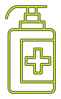 Bir dezenfektan şişesinin basit bir çizimi