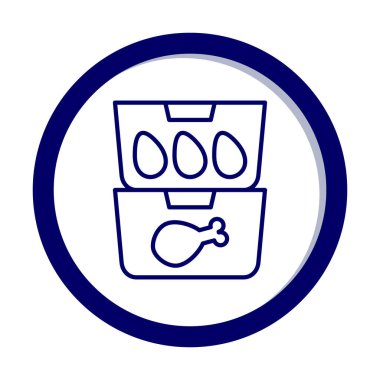 yiyecek kabı ikonu vektör illüstrasyonu