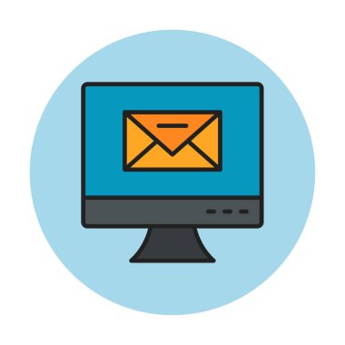 Basit e- posta simgesi, vektör illüstrasyonu