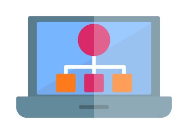 Basit Laptop Ekran simgesi, vektör illüstrasyonu