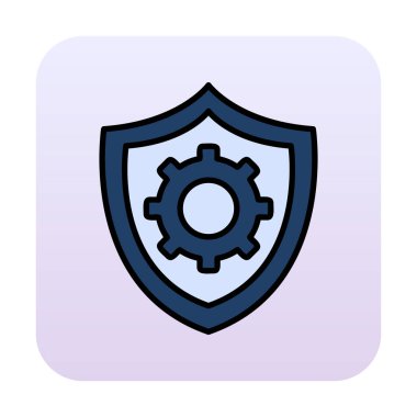 Güvenlik kalkanı simgesi koruma konsepti, vektör illüstrasyonu