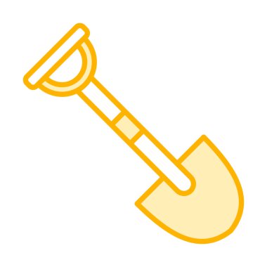 Bahçe küreği ikonu. Kürek karikatür simgesinin vektör çizimi                 