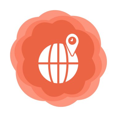 Basit Globe Konum simgesi, vektör illüstrasyonu