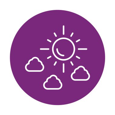 Güneş bulutların simge vektör çizim ile                        