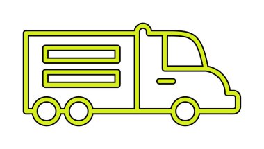 Web ve mobil uygulama tasarımınız için kamyon simgesi vektörü, dağıtım kamyonu logosu konsepti