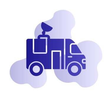 News Van düz vektör simgesi