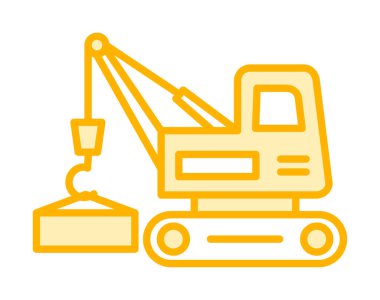 Yapı vinç simgesi, vektör illüstrasyon tasarımı