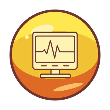 Ecg Okuma simgesi, vektör illüstrasyonu  