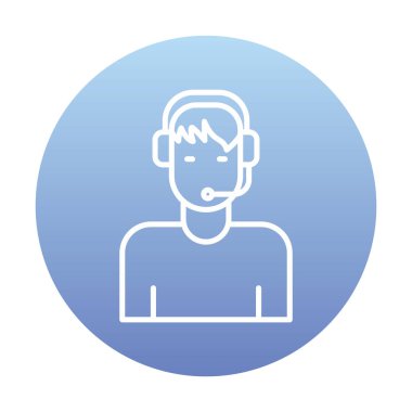 Grafik Müşteri Hizmeti Temsilcisi Basit simge illüstrasyonu