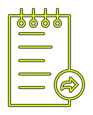 Notlar İleri Ağ simgesi, vektör illüstrasyonu