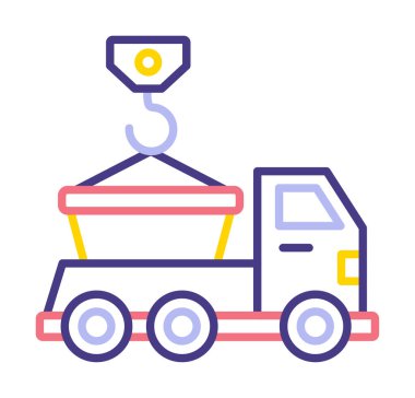 Kamyon Simgesini Atla, Renkli Vektör İllüstrasyonu