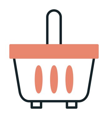 Alışveriş sepeti ikonu vektör illüstrasyonu          