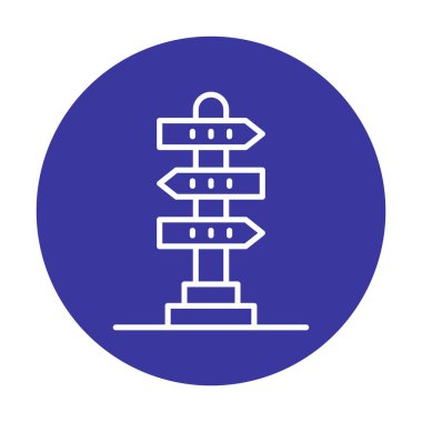 Beyaz arkaplanda yön vektörü illüstrasyonu